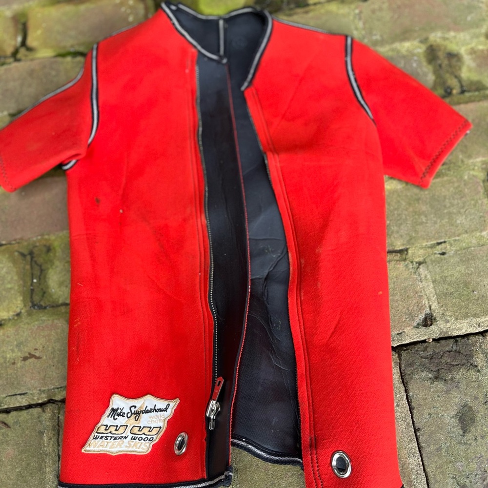 Vintage western wood Mike suyderhoud water ski vest/shirt